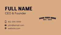 Bold Curved Wordmark Business Card