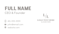 Simple Serif Letter Business Card