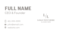 Simple Serif Letter Business Card Design
