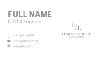 Simple Serif Letter Business Card