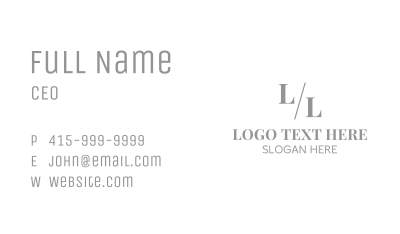 Simple Serif Letter Business Card
