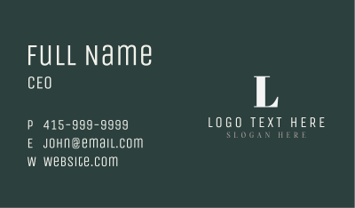 Classic Simple Letter Business Card