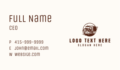 Transport Logistic Truck Business Card