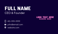 Pink Neon Wordmark Business Card Design