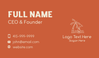 White Monoline Surfing Scene Business Card Design