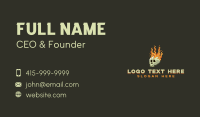 Pixel Flaming Skull Business Card
