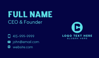 Blue Streaming App Letter C Business Card