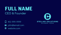 Blue Streaming App Letter C Business Card Image Preview