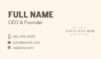 Luxury Style Wordmark Business Card