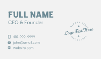 Blue Cursive Retro Firm  Business Card Design