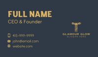 Elegant Pillar Letter T Business Card