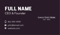 Fancy Boutique Wordmark  Business Card