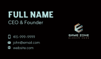 Cyber Digital Gaming Letter E Business Card Image Preview