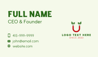 Leaf Magnet Letter U Business Card Design