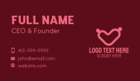 Heart Couple Dating App  Business Card Design