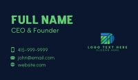 Green Modern Letter D Business Card