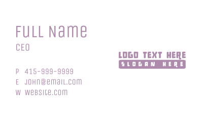 Classic Apparel Brand Wordmark Business Card
