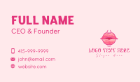 Pink Watercolor Lips Business Card
