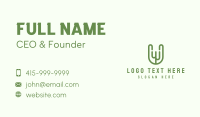 Green Cactus Letter W Business Card