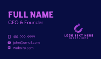 Purple Modern Letter C Business Card Design