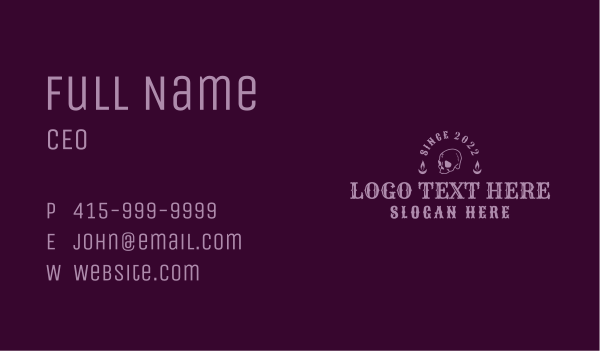 Creepy Gothic Wordmark Business Card Design Image Preview