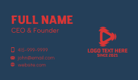 Red Tech Play Button Business Card