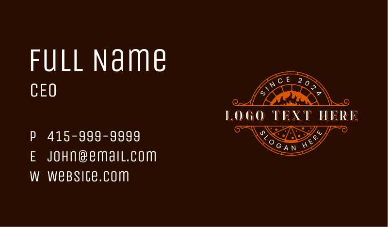Pizzeria Business Card example 1