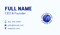 Blue Sphere Letter A Business Card