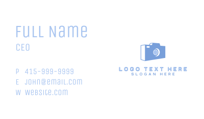 Camera Photography Studio  Business Card