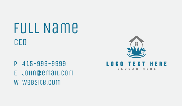 House Cleaning Water Business Card Design