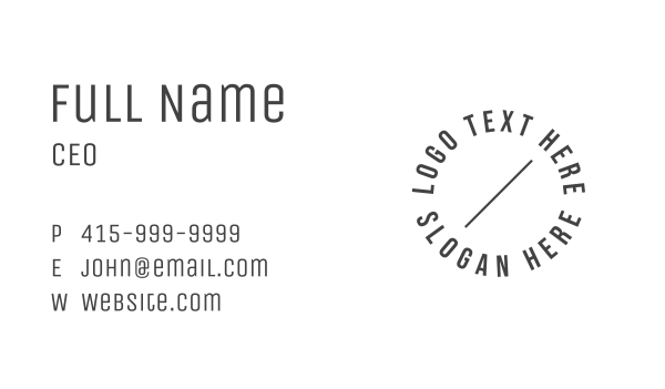 Minimal Circle Line Text Business Card Design Image Preview