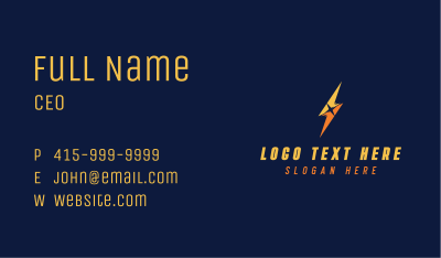 Lightning Bolt Power Business Card