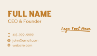 Funky Cursive Wordmark Business Card