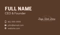 Cafe Business Cursive Wordmark Business Card