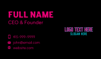 Neon Tech Wordmark Business Card