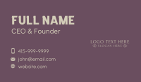 Luxury Marketing Wordmark Business Card