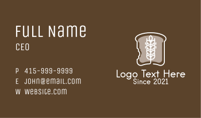 Wheat Bread Slice  Business Card