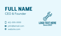 Blue Outline Wrench  Business Card Design