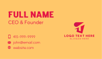 Red Gradient Letter T Business Card