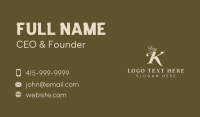 Eco Organic Flower Letter K Business Card