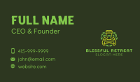 Green Lawn Mower Leaf Business Card Design