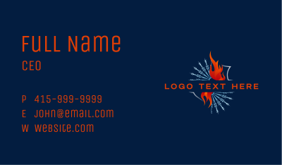 Fire Snowflake Heating Cooling Business Card Image Preview
