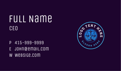 Justice Legal Scales Business Card Image Preview
