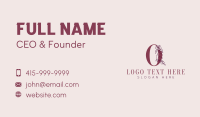 Elegant Beauty Letter O  Business Card