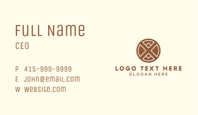Modern Brown Letter X  Business Card Image Preview