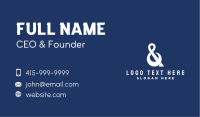 Stylish White Ampersand Business Card