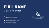 Stylish White Ampersand Business Card Image Preview