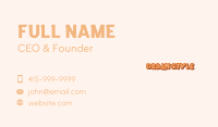 Playful Orange Wordmark Business Card