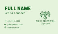 Green Swift Bird  Business Card Image Preview