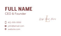 Cursive Company Letter Business Card Design